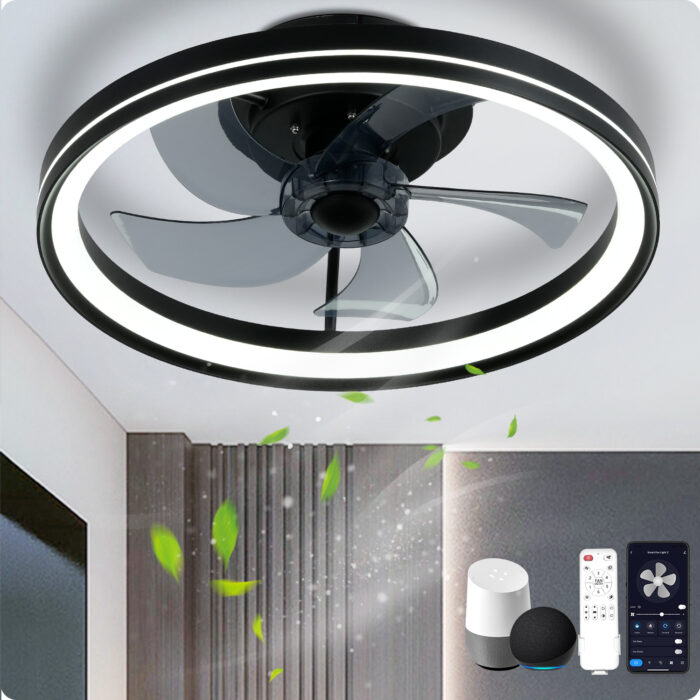 YeetFerret Bladeless Ceiling Fans with Light and Remote, Compatible with Alexa and Google