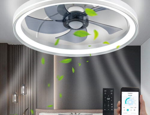 Ceiling Fan with Light Remote and APP Control Bladeless Ceiling Fan 3 Colors 6 Speeds Reversible